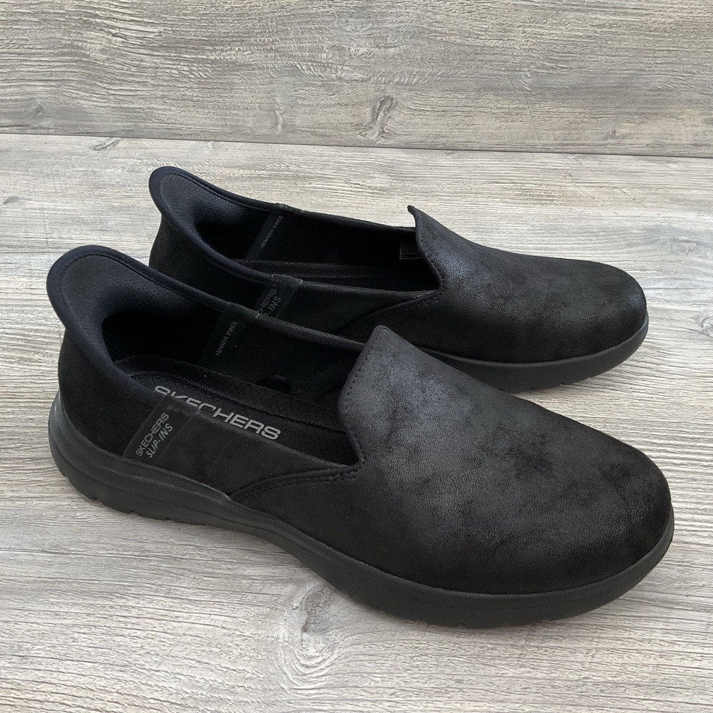 Skechers Shoes Women's Size 8 On The Flex Slip On Black Comfort Low Top 136544